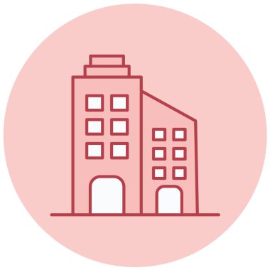 Bina. Web simgesi basit illüstrasyon