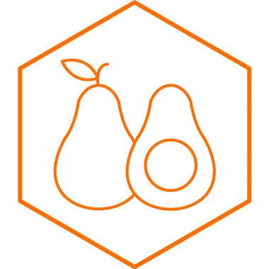 Beyaz arkaplanda gölgesi olan Avacado simgesi