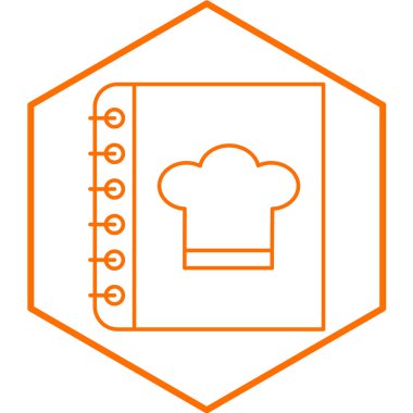 Şef şapka ikonu. Web için pasta vektör simgelerinin özet çizimi