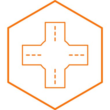 Yol Kesişim simgesinin vektör illüstrasyonu