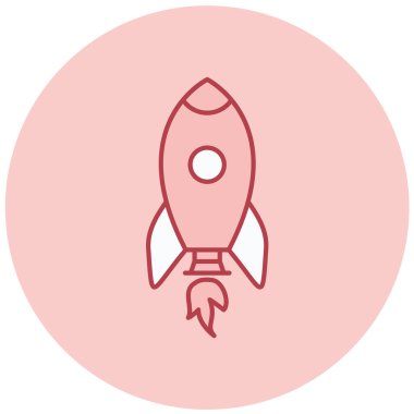 Roket. Web simgesi basit illüstrasyon