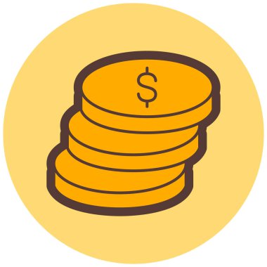 Dolar Sikkeleri. Basit illüstrasyon