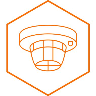 Yangın dedektörü simgesi beyaz arkaplanda izole edildi. vektör illüstrasyonu