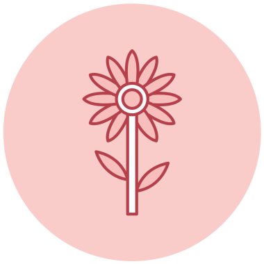 Çiçek. Web simgesi basit illüstrasyon