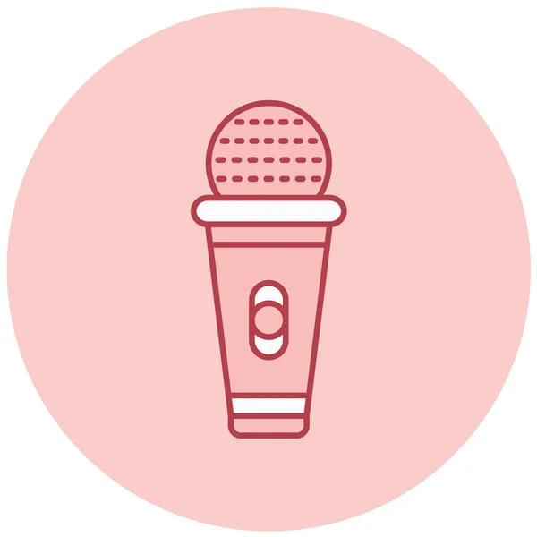 Vektorová Ilustrace Ikony Jednoho Mikrofonu — Stockový vektor
