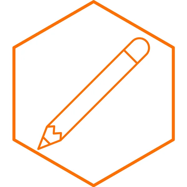 Bleistift Symbol Illustration Flacher Designstil — Stockvektor