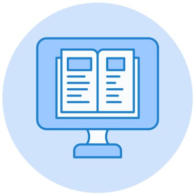 Gazeteli bilgisayar. Web simgesi basit illüstrasyon