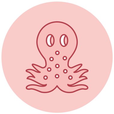 Ahtapot. Web simgesi basit illüstrasyon