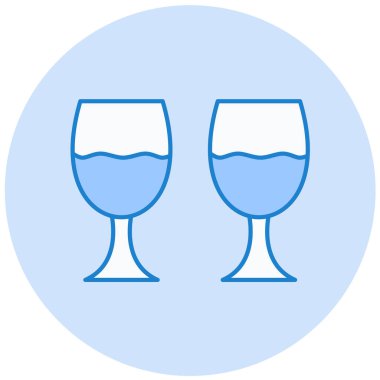 Şarap bardakları. Basit resimleme