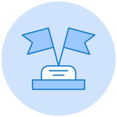 Kazanan bayraklar. Web simgesi basit illüstrasyon
