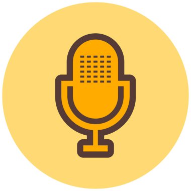 Mikrofon. Web simgesi basit illüstrasyon