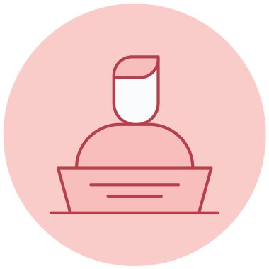 Bilgisayar kullanan insanın vektör illüstrasyonu