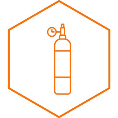 Beyaz arkaplanda oksijen silindiri simgesi izole edildi