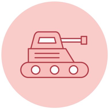 tank biçme makinesi düz vektör simgesi