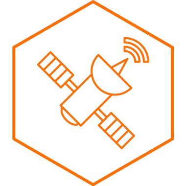 uydu basit simgesi, vektör çizim