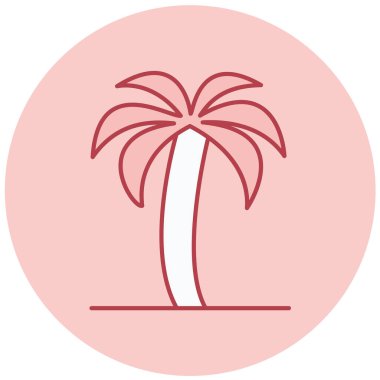 Moda Biçimli Palmiye Ağacı Simgesi İzole Arkaplan