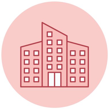 Bina. Web simgesi basit illüstrasyon