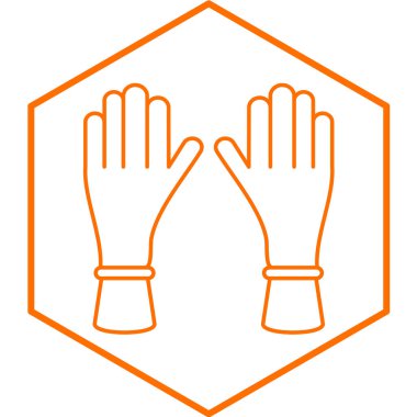 Mutfak eldivenleri simgesi beyaz arkaplanda izole edildi. vektör illüstrasyonu