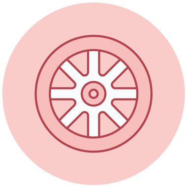 Tekerlek. Web simgesi basit illüstrasyon