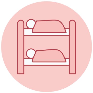 Otel yatağı. Basit illüstrasyon