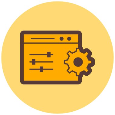 Kodlama. Web simgesi basit illüstrasyon