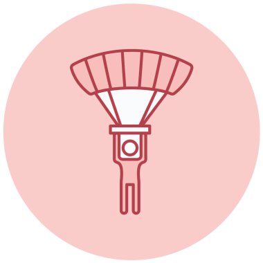 paraşüt vektör çizimi, simge ögesi biçimi.