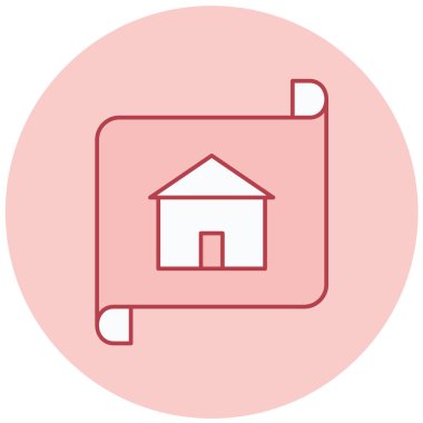 Ev planı. Web simgesi basit illüstrasyon