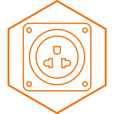 Güç soketi simgesi. Vektör çizim