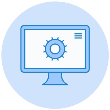 Bilgisayar. Web simgesi basit illüstrasyon