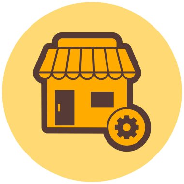 Dükkan. Web simgesi basit illüstrasyon