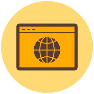 Tarayıcı. Web simgesi basit illüstrasyon