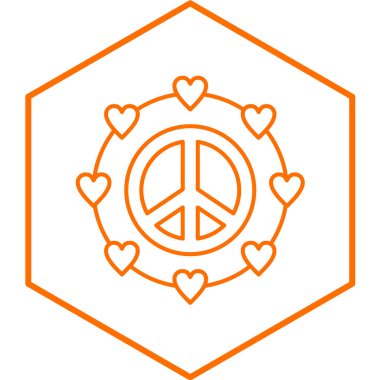 Pasifizm simgesi, ana hatlı vektör işareti, beyaz üzerine izole edilmiş doğrusal resim. sembol, logo