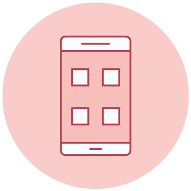 Cep telefonu. Web simgesi basit illüstrasyon