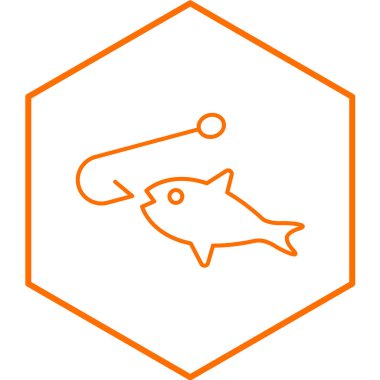 balıkçılık simgesi vektör illüstrasyonu