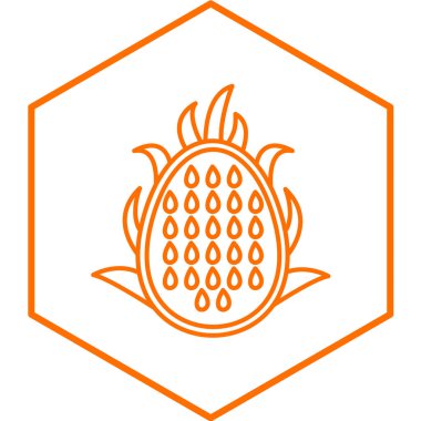 Ejder Meyvesi simgesi, vektör illüstrasyonu