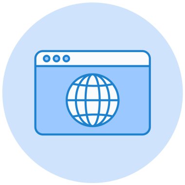 Tarayıcı. Web simgesi basit illüstrasyon