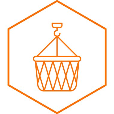 Basket basit simgesi, vektör illüstrasyonu asılıyor