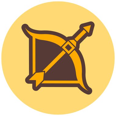 Okçuluk. Web simgesi basit illüstrasyon