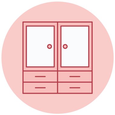 Gardırop. Web simgesi basit illüstrasyon