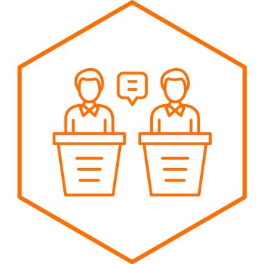 Tartışma simgesi, vektör illüstrasyonu