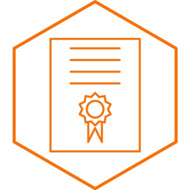 Sertifika simgesi, vektör illüstrasyonu