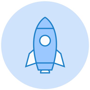 Roket. Web simgesi basit illüstrasyon