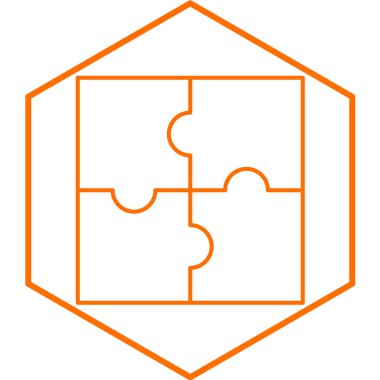 Yapboz simgesi. Web için yapboz vektör simgelerinin özet çizimi