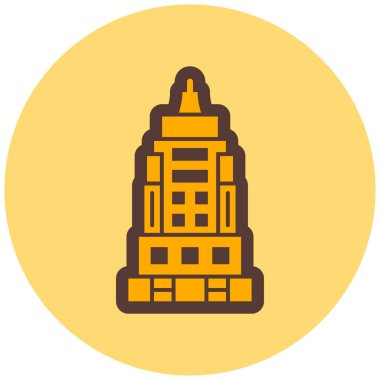 Bina. Web simgesi basit illüstrasyon