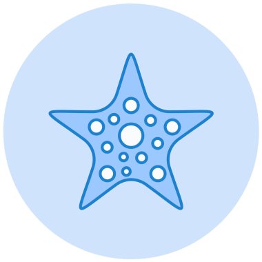 deniz yıldızı düz simgesi, vektör çizimi