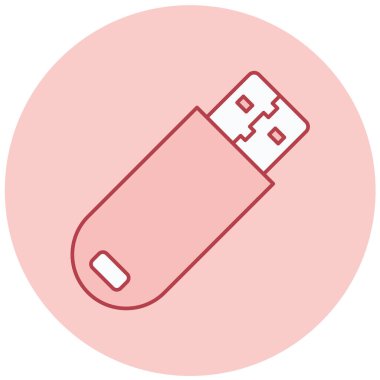 USB flash disk simgesi. Web tasarımı için basit hafıza kartı vektör simgeleri çizimi