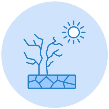 Kuraklık hava ikonu, basit tasarım vektör çizimi