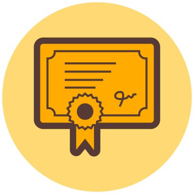 Sertifika. Web simgesi basit illüstrasyon