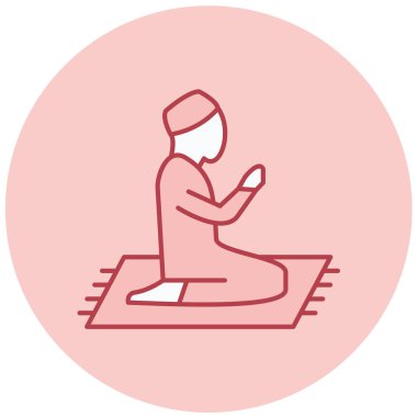 Dua ediyorum. Web simgesi basit illüstrasyon