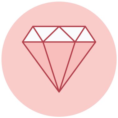 Elmas. Web simgesi basit illüstrasyon